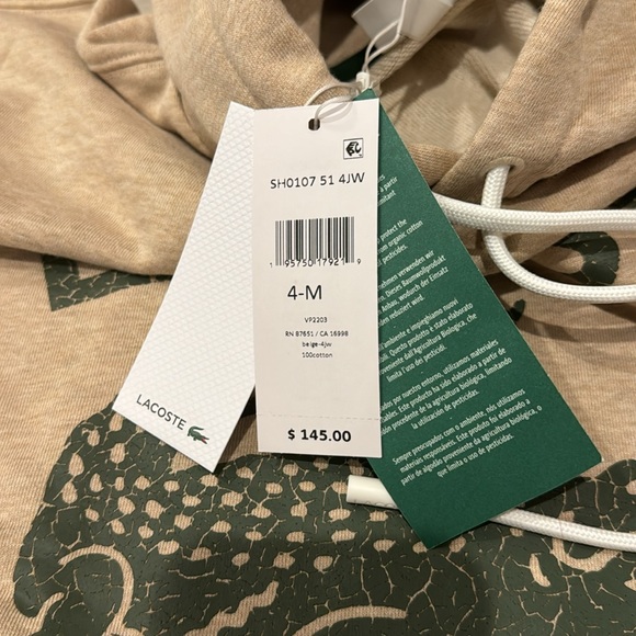 Lacoste NWT Men’s Loose Fit Crocodile Hoodie with front Pocket. - Picture 14 of 14